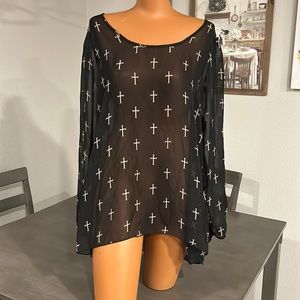Sheer Cross Blouse
